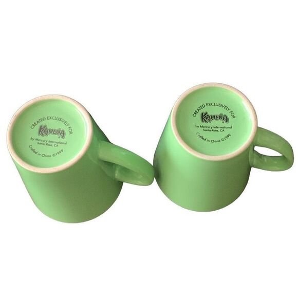 Vintage Lot Set of 2 1999 Kahlua Anything Goes Green Coffee Mug Cups - Picture 5 of 12